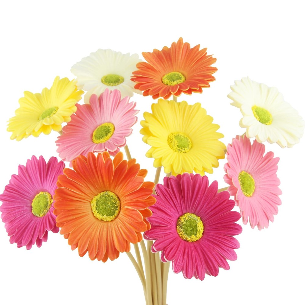 ACRYCS 10 Pcs Artificial Gerbera Daisies Flowers Artificial Daisy Bouquet Fak…