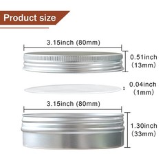 LIYAR 4 oz Tins with Lids, 24 Pack 4oz Wide Mouth 24 Pack, silver