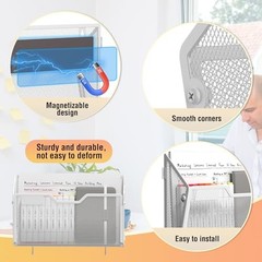 3 Pack Magnetic Wall Mounted File Holders,Mesh Letter Magnetic White-3 Pack