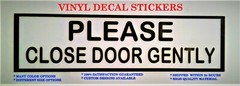 (x2) PLEASE CLOSE DOOR GENTLY» sticker decal UBERs LYFTs car window door sign