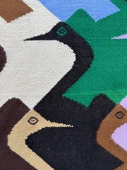 Vintage Gorgeous Hand Woven Peruvian Wool Weaving Tapestry Kilim Rug 144×106 Cm