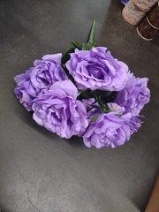 Big Mixed Pearl Rose Bush, Lavender, Pretty Purply Silk 5″ Large Roses 12 Stems