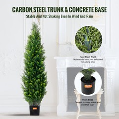 VEVOR 2 Pack 4′ Artificial Cedar Topiary Tree Faux Plant UV Decor In/Outdoor
