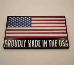 Made In The USA 3D Acrylic Emblem Badge American Flag Toolbox Garage Fenders 2PC