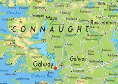 Ireland Physical Map – 16.5 x 23.3 inches – Paper Laminated