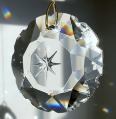 50mm Star Burst Etched Prism Austrian Clear Crystal Pendant Suncatcher 2 inches