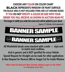 C6 CORVETTE w/ Side Logos WINDSHIELD DECAL STICKER 46″w x3″h Any 1 Color