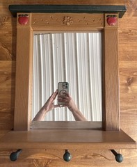 Vintage Cottage Core Country Apple Mirror Shelf Apple Motif USA Home Interiors