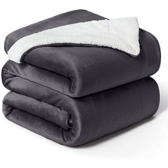 Sherpa Fleece Blanket Twin Size 60″ x 80″ Super Soft Reversible Sofa Bed Throws