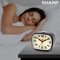 Sharp Battery Powered Alarm Clock, Retro Battery Operated Alarm Clock for Bed…