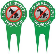 Easy Install Double-Sided Dog Sign – 2 Pack, 12″ x 6″ – Lawn Care Essential