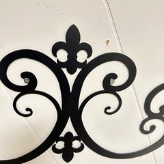 Wrought Iron Metal Scrolled Door Wall Decoration Plaque Art 24 x 9.5 inch 2mm