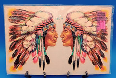 NIP Vintage Meyercord Decorator Decals 1503-B Native American Indian Chief Heads