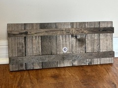 Rustic Wooden Gather Wall Sign with Metal Heart Accent