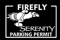 Firefly Serenity Parking Permit White 5″ Vinyl Decal Car Truck Van Camper Window
