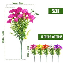 2-10 Bundles Artificial Flower Outdoor indoor UV Resistant Fake Flowers Plant