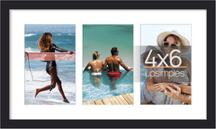 8×14 Collage Picture Frame for 3 4×6 Photos with Mat or 8×14 Inches without Mat