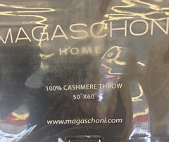 NEW MAGASCHONI HOME 100% CASHMERE THROW BLANKET 50″x60″ FLANNEL HEATHR GREY $298