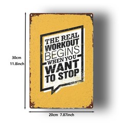 Rustic Iron Metal Wall Art | Motivational Fitness Poster Sign, 8×12 Inches