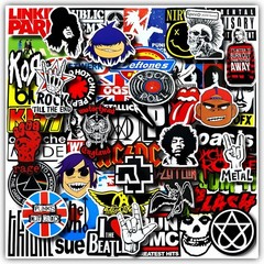 100 Pcs Rock Band Music Stickers – Durable and Waterproof Vinyl Stickers Featu