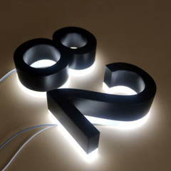 Custom 3D Metal Back Lit Letter Mirror Matte Glossy Polish Stainless LED Sign