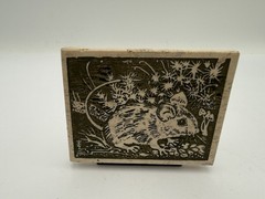 Marble? Plaque Engraved Field Mouse L13A