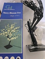 Cherry Blossom Tree Tabletop Lamp Light Warm White 17-inch 64 LED