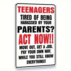 Funny Parents Sign Aluminum Sign 8×12 Inch Vintage Metal Wall Decor