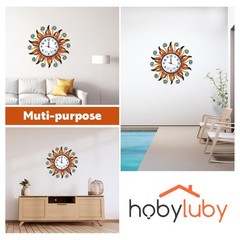 HOBYLUBY Sun Outdoor Clock with Thermometer and Hygrometer Combo, Silent NoTi…