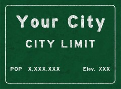 CUSTOM City Limit Metal Sign, Personalize with YOUR Town, Personalized Gift