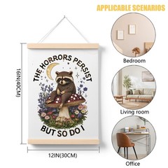 Raccoon Motivational Quote Wall Decor,Mental Health Inspirational Wall Art,Po…