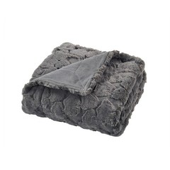 Cloud Carved Faux Fur Throw Blanket Luxurious Soft Reversible Micromink Blanket
