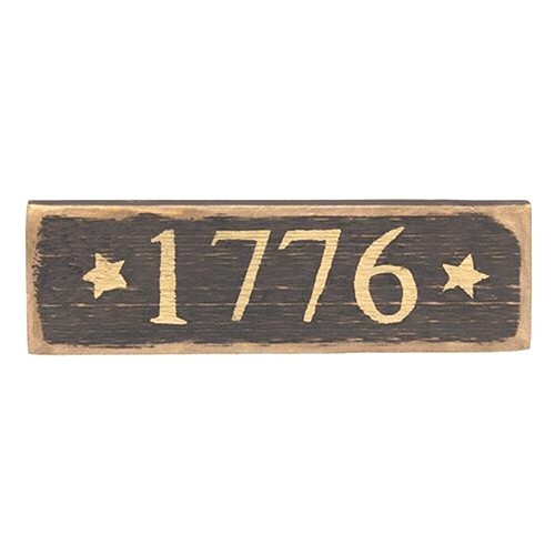 New Patriotic Distressed Barnwood «1776» Shelf Sitter 12″L x 3.5″H