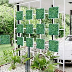 20in Artificial Faux Plant Boxwood Leaf Fence Panel Wall Home Decor Grass Mat