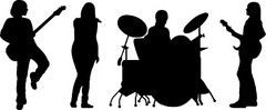 Music Band – 4 Piece Group – Vinyl Decal Home Décor- Various Sizes