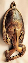 Indian Tradition Brass Art Ware Welcome Namaste Lady Metal Hanging Wall Decor