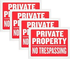 8 Pack Private Property No Trespassing Sign 9 x 12″ Weatherproof Water Resistant