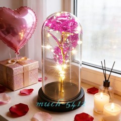 Forever Crystal Rose In Glass Dome Eternal LED Light Flower Valentine’s Day Gift