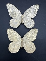 Set Of 7 Resin Plastic Gold Butterfly Wall Hanging Art