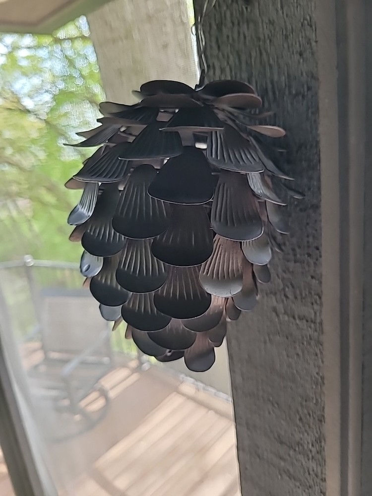 Unique Metal Pinecone. Roughly 6 Inches. Great Shape. Wind spinner.