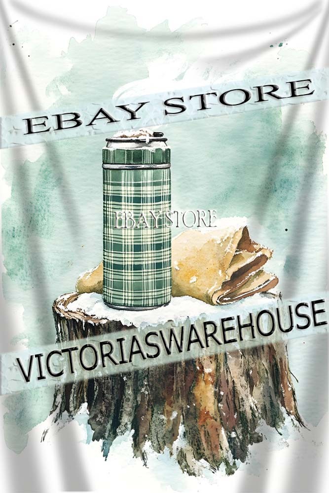 thermos winter tapestry festive seasonal decor fabric poster 59X82 in