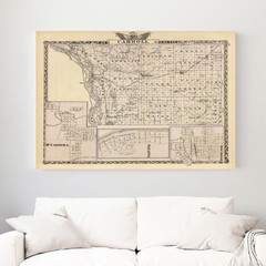 Old Map of Carroll County, IL 1876 – Vintage Illinois Art