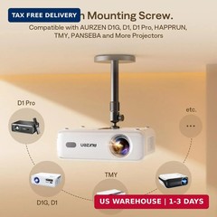 Aurzen Ceiling Projector Mount Bracket, 360° Rotation & 90° Tilt, Adjustable 9″-