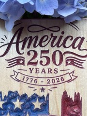 America 250 Years 1776-2026 Carved Wood Plaque Bald Eagle American Flag Decor