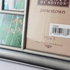 BURNES of BOSTON Pewter Collage Multi 4 Photo Picture Frame Jamestown NEW