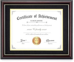 Diploma Frames 11×14 with Mat- Solid Cherry Wood – Display 11×14 Document/Cer…