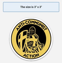 KING ARTHUR ANTI COMMUNIST ACTION sticker Lot of 3