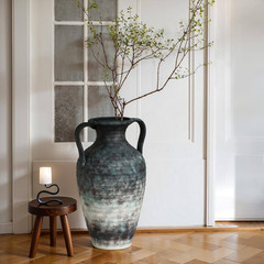 18.5 In. Multi-Colored Ceramic round Vase