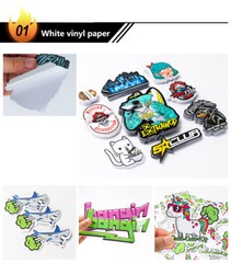 50/100/150/200 Custom Logo Die Cut White Vinyl Stickers Personalized Waterproof