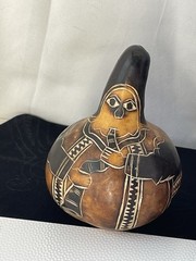Lot Of 4 Vintage Etched Gourds See Pictures Details/wear